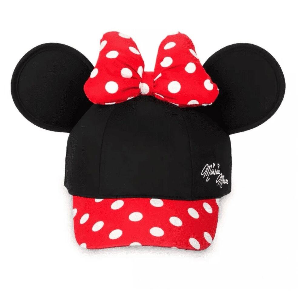 Walt‎ Disney World Parks Adult Baseball Hat Cap Minnie Mouse Ears Bow Polka Dot